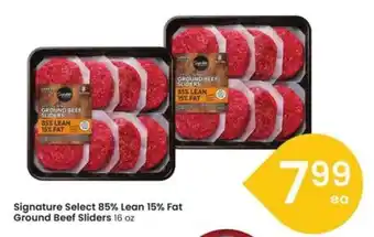 Albertsons Signature Select 85% Lean 15% Fat Ground Beef Sliders offer