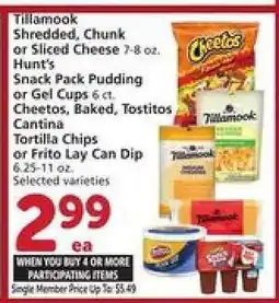 Albertsons Tillamook Shredded, Chunk or Sliced Cheese offer