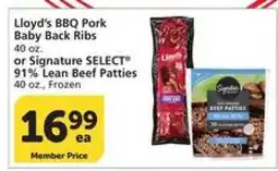 Albertsons Lloyd's BBQ Pork Baby Back Ribs or Signature SELECT 91% Lean Beef Patties offer