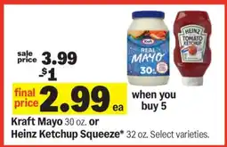 Meijer Kraft Mayo or Heinz Ketchup Squeeze offer
