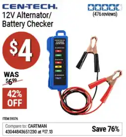 Harbor Freight Tools CEN-TECH. 12V Alternator/ Battery Checker offer