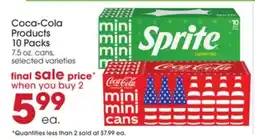 Giant Eagle Coca-Cola Products 10 Packs offer