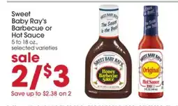 Giant Eagle Sweet Baby Ray’s barbecue or hot sauce offer