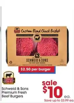 Giant Eagle Schweid & Sons Premium Fresh Beef Burgers offer