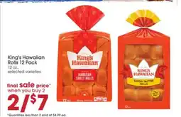 Giant Eagle King's Hawaiian Rolls 12 Pack offer