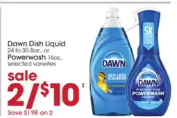Giant Eagle Dawn Dish Liquid or Powerwash offer