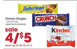 Giant Eagle Ferrero Singles offer