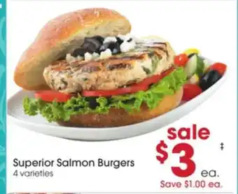 Giant Eagle Superior Salmon Burgers offer