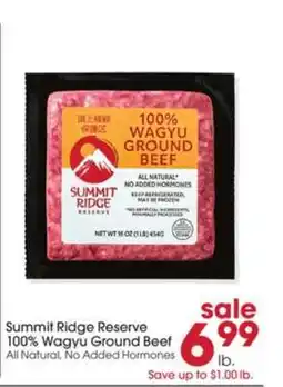 Giant Eagle Summit Ridge Reserve 100% Wagyu Ground Beef offer