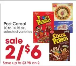 Giant Eagle Post Cereal offer