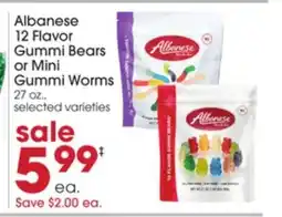 Giant Eagle Albanese 12 Flavor Gummi Bears or Mini Gummi Worms offer