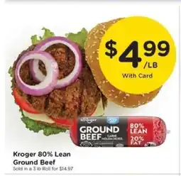 Kroger Kroger 80% Lean Ground Beef offer