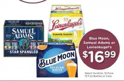 Kroger Blue Moon, Samuel Adams or Leinenkugel's offer