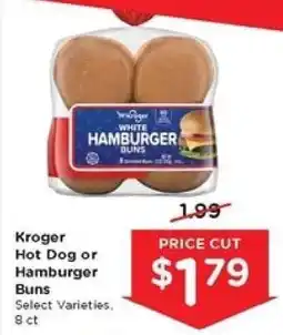 Kroger Kroger Hot Dog or Hamburger Buns offer