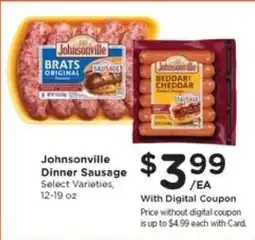 Kroger Johnsonville Dinner Sausage offer