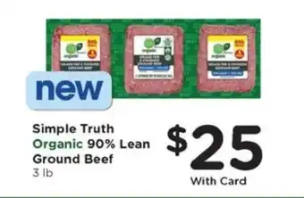 Kroger Simple Truth Organic 90% Lean Ground Beef offer