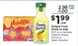 Kroger Simply Fruit Drink or Ade offer