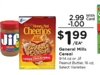 Kroger General Mills Cereal or Jif Peanut Butter offer