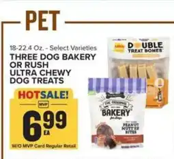 Food Lion Three Dog Bakery or Rush Ultra Chewy Dog Treats offer