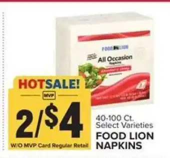 Food Lion FOOD LION NAPKINS offer