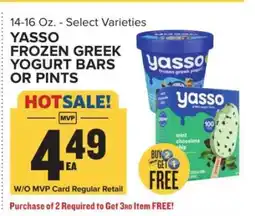 Food Lion Yasso Frozen Greek Yogurt Bars or Pints offer