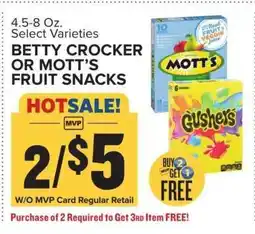 Food Lion Betty Crocker or Mott's Fruit Snacks offer