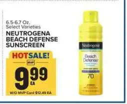Food Lion NEUTROGENA BEACH DEFENSE SUNSCREEN offer