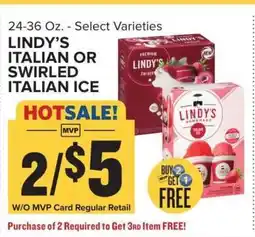 Food Lion LINDY'S ITALIAN OR SWIRLED ITALIAN ICE offer