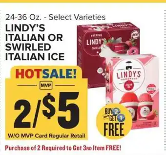 Food Lion LINDY'S ITALIAN OR SWIRLED ITALIAN ICE offer