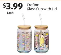 Aldi Crofton Glass Cup with Lid offer