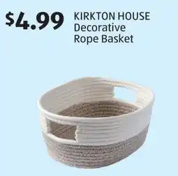 Aldi KIRKTON HOUSE Decorative Rope Basket offer