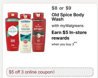 Walgreens Old Spice Body Wash offer