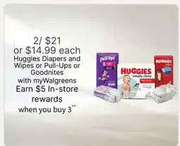 Walgreens Huggies Diapers and Wipes Or Pull-Ups Or Goodnights offer