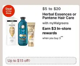 Walgreens Herbal Essences or Pantene Hair Care offer