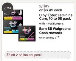 Walgreens U by Kotex Feminine Care offer