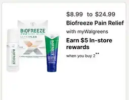 Walgreens Biofreeze Pain Relief offer