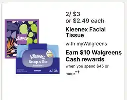 Walgreens Kleenex Facial Tissue offer