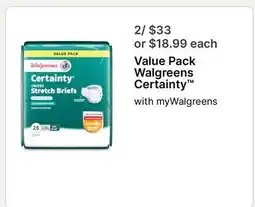 Walgreens Value Pack Walgreens Certainty offer