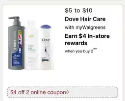 Walgreens Dove Hair Care offer