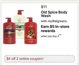 Walgreens Old Spice Body Wash offer