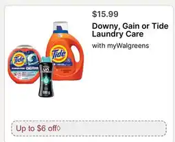 Walgreens Downy, Gain or Tide Laundry Care offer