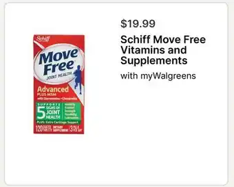 Walgreens Schiff Move Free Vitamins and Supplements offer