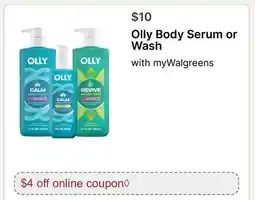 Walgreens Olly Body Serum or Wash offer