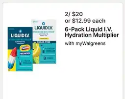 Walgreens 6-Pack Liquid I.V. Hydration Multiplier offer