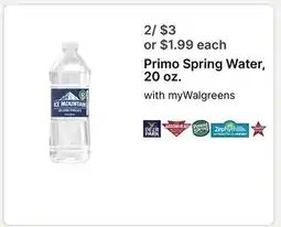 Walgreens Primo Spring Water offer