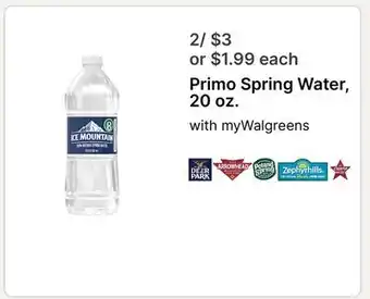 Walgreens Primo Spring Water offer