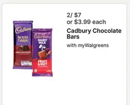 Walgreens Cadbury Chocolate Bars offer
