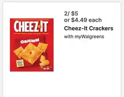 Walgreens Cheez-It Crackers offer