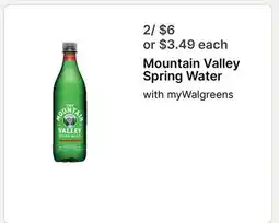 Walgreens Mountain Valley Spring Water offer