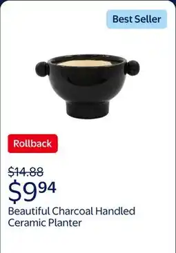 Walmart Beautiful 7 Charcoal Handled Ceramic Planter by Drew Barrymore offer